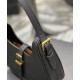 Replica YSL Saint Laurent Le Fermoir Hobo Bag en cuero brillante 672615 Negro Baratos Imitacion