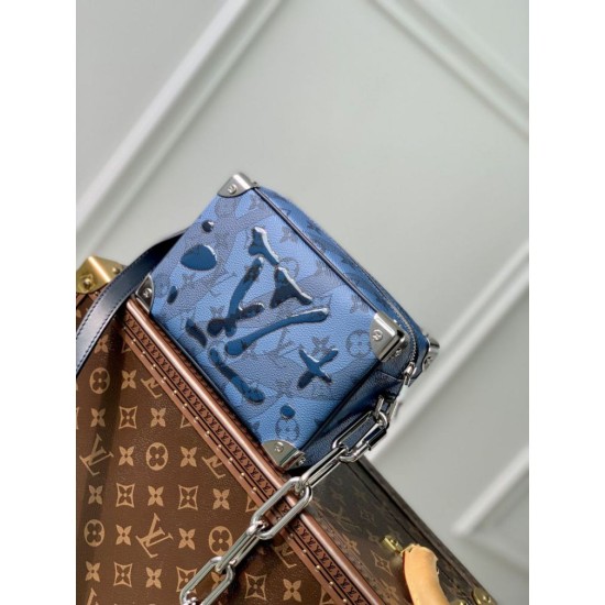 Replicas Louis Vuitton Mini bolso baúl suave M22588 Azul Baratos Imitacion