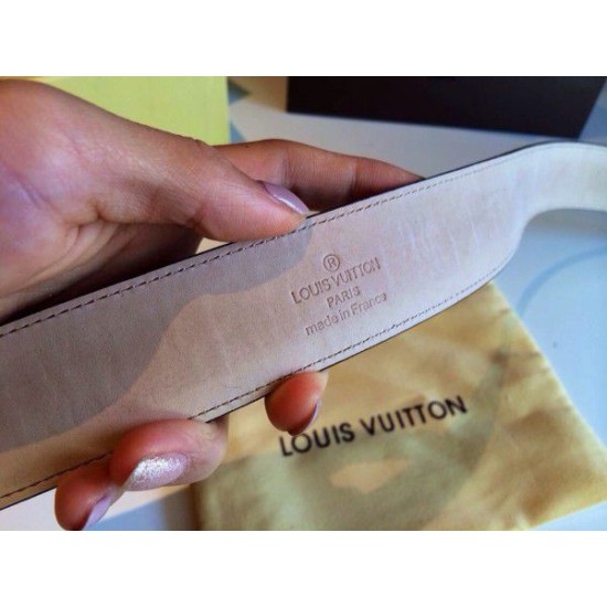 Replicas Louis Vuitton remachó el cinturón Damier Ebene M6835S Baratos Imitacion