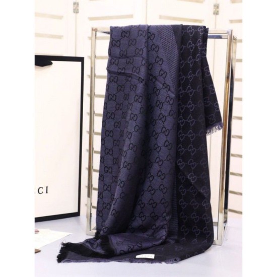 Replicas Gucci Cachemira de seda clásica 140 x 140cm Negro Baratos Imitacion