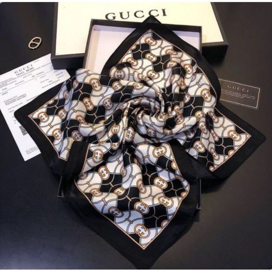 Replicas Gucci Classic Schawl 50 x 50 Negro Baratos Imitacion