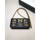 Replicas Gucci GG Marmont Animal Studs Mini Bag 488426 Negro Baratos Imitacion