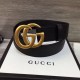 Replicas Gucci Cinturón con hebilla doble G negro 400593 Baratos Imitacion