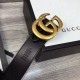 Replicas Gucci Cinturón con hebilla doble G negro 400593 Baratos Imitacion