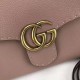 Replicas Gucci GG Marmont tapa de cuero bolso de la manija 42189 Rosa Baratos Imitacion