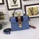 Replicas Gucci Sylvie Mini Bolsa de piel 470270 Azul Baratos Imitacion