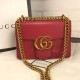 Replicas Gucci GG Marmont Bolsa de hombro de cuero 431384 Rojo Baratos Imitacion