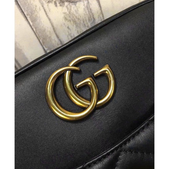 Replicas Gucci GG Marmont Matelasse bolso de hombro 443499 Negro Baratos Imitacion